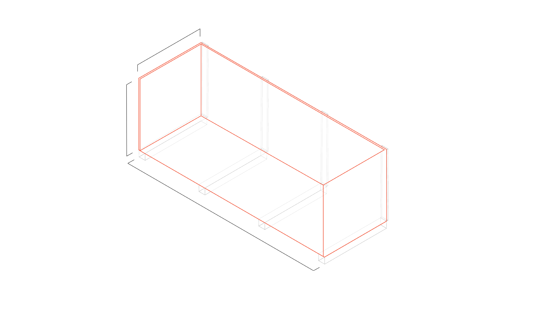3D model illustration af en specialfremstillet trækasse til sikker transport og emballage.